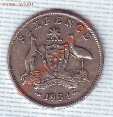 Ag.Австралия.6 Пенсов.1951. до 12 Мая - 19510015.JPG