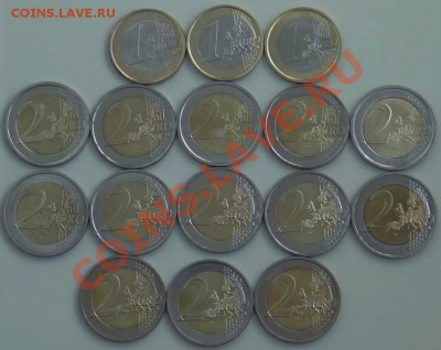 ЕВРО 1€ и 2€ 16 шт. 2001-2012 Греция, Италия, Германия и др. - DSC04830.JPG