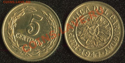 Парагвай 5 сентимо 1947 до 22:00мск 13.05.13 - Парагвай 5 сентимо 1947