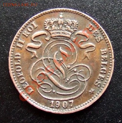 МОНЕТЫ МИРА №1 - Бельгия 1 сантим (1907) №3 А