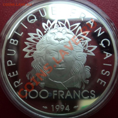 100 франков Франция 1994 100летие Олимпиады 1896-1996 - DSC00588ф