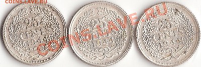62 монеты на оценку - 25 центов 1944 Нидер 2