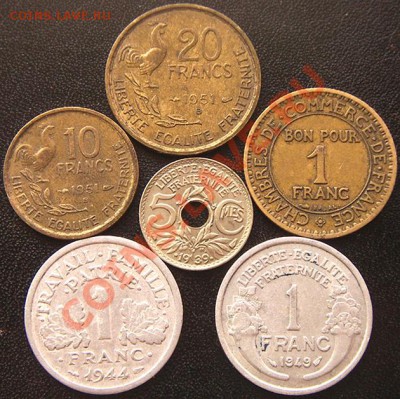Подборка старых монет Франции; старт 1 руб; до 11 мая_22.04м - 5279