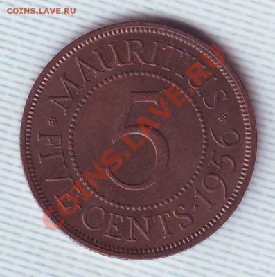 Брит.Маврикий.5 Центов.1956. до 16 Мая - 19560006.JPG