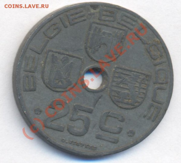Бельгия 25 центов.1943 г. До 9.12.09. 20-00 МСК. - 0