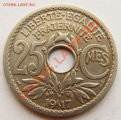 Франция 25 сантимов 1917 оценка - 3226327463