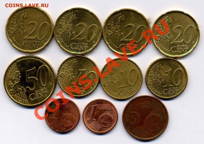 центы(евровские) 1.5.10.20.50 разные! до 15.05.2013 - 31