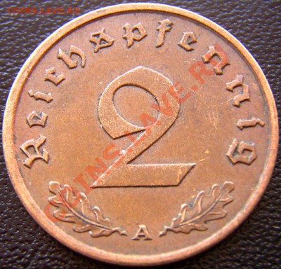Германия (3 Рейх)_2 рейхспфеннига 1938(А); до 13.05_22.10мск - 5319