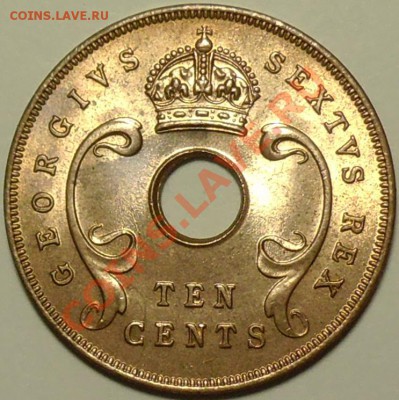 БРИТАНСКАЯ ВОСТ АФРИКА - 10 центов 1952 - до 19 мая - 929