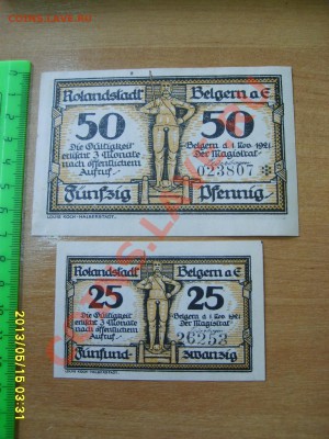 ГЕРМАНИЯ,Rolandstadt BELGERN a E 50+25пфеннигов 1921!17.05 - S6000684.JPG