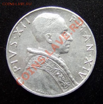 ВАТИКАН 5 лир (1952) Фемида до 17.05 (22.00) - Ватикан 5 лир (1952) Юстиция А