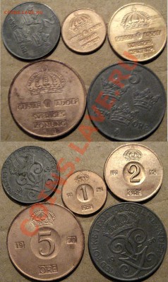 Швеция, 5 монет 1949-1970 гг.., до 20.05.2013 22-00 - Швеция1949-1970