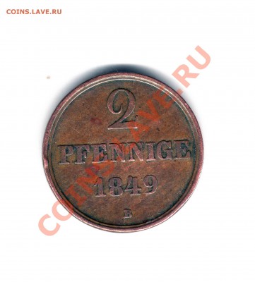 2 пфеннига 1849 г. Ганновер. - img786