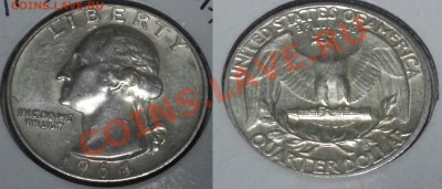 Американская мелочь (5 cents 1944 Dime 1961 Quarter 1963-64) - 1964 Q