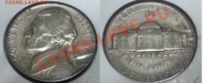 Американская мелочь (5 cents 1944 Dime 1961 Quarter 1963-64) - 1944 5c