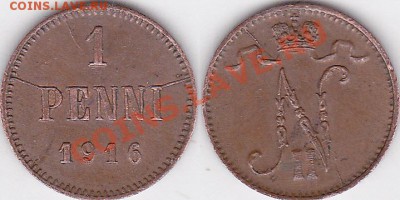 Куплю: 1 пенни 1916 г. с расколами - 1 пенни 1916 г