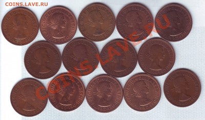 В.Британия.Пол пенни.1953-1967.14 Монет. до 27 Мая - погодовка.JPG