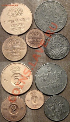 Швеция, 5 монет 1942-1961 гг.., до 24.05.2013 22-00 - Швеция1942-1961