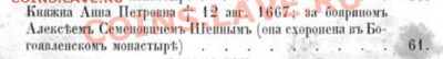Новая "перепутка"? Шеин А.С. 1662-1652 - Анна