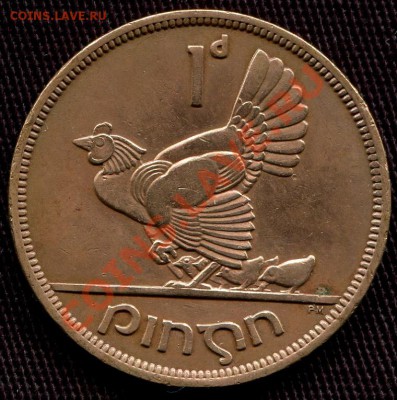 ИРЛАНДИЯ - 1 пенни 1948 - Курочка - до 28 мая - 502