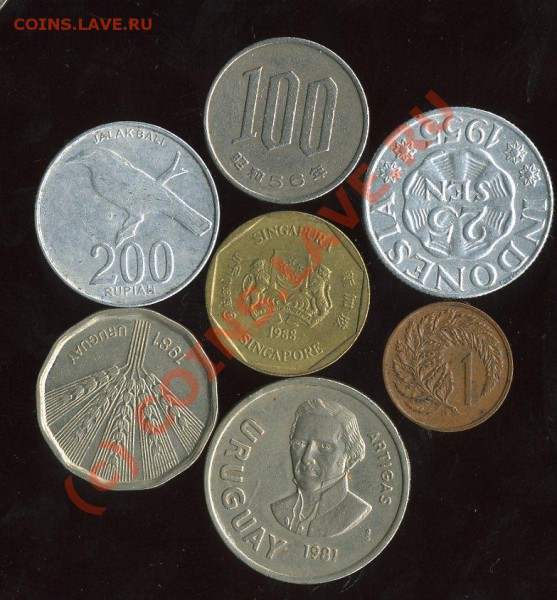 Монеты Япония, Уругвай, Индонезия, Сигапур- доллардо 15.12. - img1128