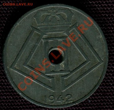БЕЛЬГИЯ - 10 сантимов 1942 - Немецкая оккупация - до 29 мая - 515