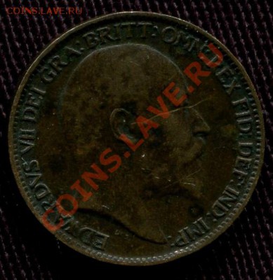 ВЕЛИКОБРИТАНИЯ - Фартинг 1903 - Эдуард VII - до 29 мая - 471