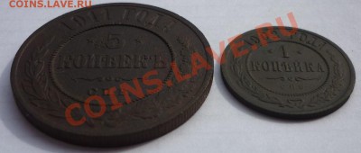 5 копеек 1911г.,1 копейка 1902г. - P1020701.JPG