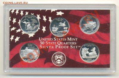 Серебро пруф США. Набор квотеров 2004г. до 30.05.13г - 2004
