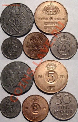Швеция, 5 монет 1948-1969 гг.., до 28.05.2013 22-00 - Швеция1048-1969
