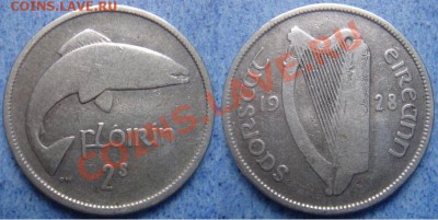 Ирландия: Ag-750 флорин (2 шиллинга) 1928 до 24.05.12, 22-00 - Ирландия флорин 1928