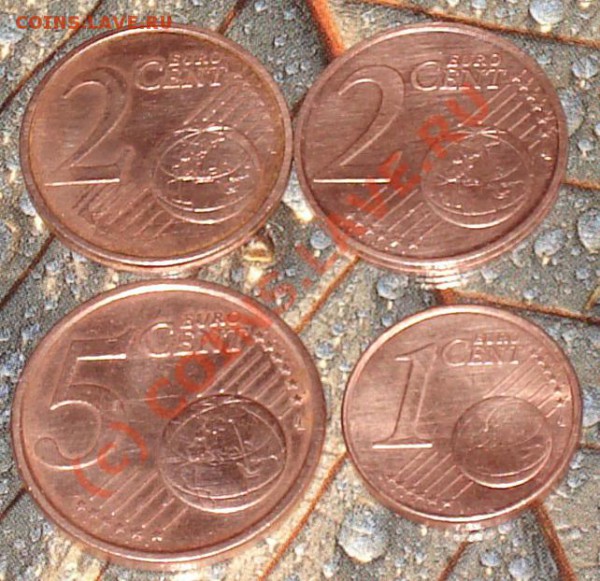 евро мелочь - 4 монеты 2004 - 2008 до 16.12.09 в 22.30 - 4 евр коп 1