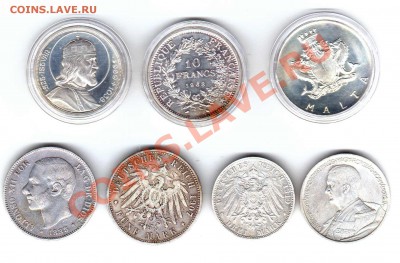 7 иностранных больших, красивых, серебряных монет - img863
