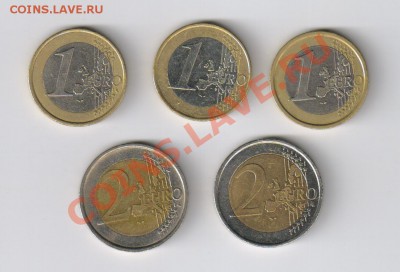 1 и 2 ЕВРО по фиксу до 06.06.2013г 21-00 - 1 и 2 ЕВРО - 5 монет 001