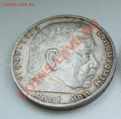 5 рейхсмарок 1936 г. двор G (Карслруэ), нечастая до 4.06.13 - 1936g