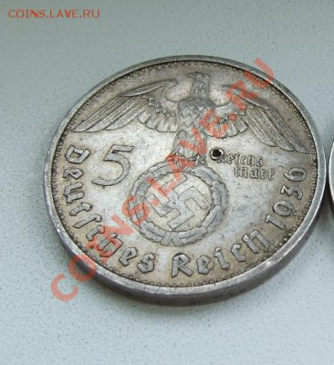 5 рейхсмарок 1936 г. двор G (Карслруэ), нечастая до 4.06.13 - 1936g1