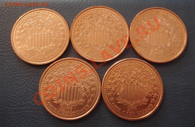 1 унция   США   999 проба   2011г   комплект 5шт - Американская медь_2
