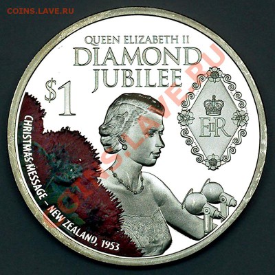 Памятный новозеландский доллар 2012. Ag, пруф; 04.06_22.00мс - 5086
