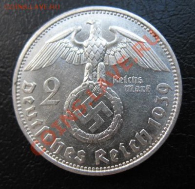 1939 Третий рейх, 2 RM, серебро, до 11.06 в 21-00 мск - 2 м 39 Аа