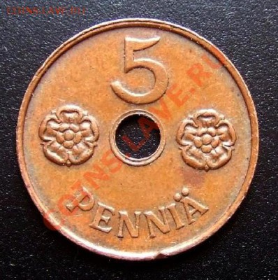 ФИНЛЯНДИЯ 5 пенни (1941) до 09.06 (22.00) - Финляндия 5 пенни (1941) Р