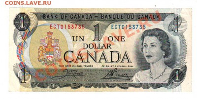 КАНАДА, 1 доллар 1973 года, до 10.06 @ 22:00 - banknote_0135