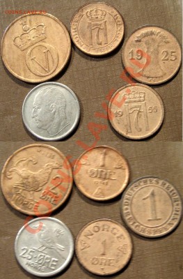 Норвегия, 4 монеты 1948-1965, + бонус , до 10.06.2013 22-00 - Норвегия