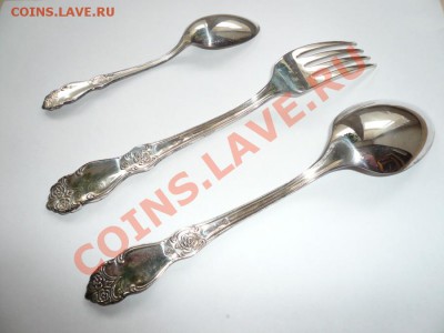Столовый прибор (ложки,вилки) посеребрённые - P1090400.JPG