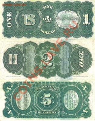 США 1,2,5,10,50,100 долларов 1869г пресс до 10.06 21.00мск - США 1,2,5,10,50,100 долларов 1869г-2