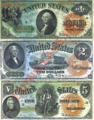 США 1,2,5,10,50,100 долларов 1869г пресс до 10.06 21.00мск - США 1,2,5,10,50,100 долларов 1869г-1