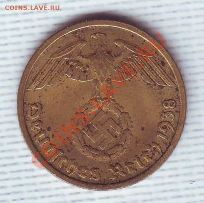 Третий Рейх.10 Пфеннигов.1939.D.Бронза. до 17 Июня - 1939д.JPG