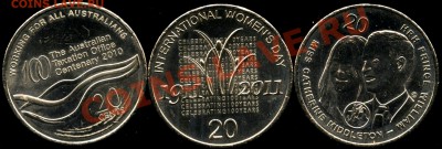 Австралия,20 центов 2010,11(3 шт.)    15.06    22-00 - 002