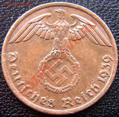 Германия (3-й Рейх)_1 рейхспфенниг 1939(А); до 13.06_22.06мс - 5426