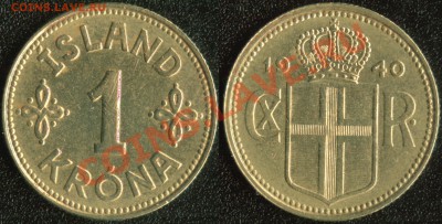 Старая Исландия 1 крона 1940 до 22:00мск 16.06.13 - Исландия 1 крона 1940