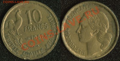 Старая Франция 10 франков 1951 до 22:00мск 16.06.13 - Франция 10 франков 1951